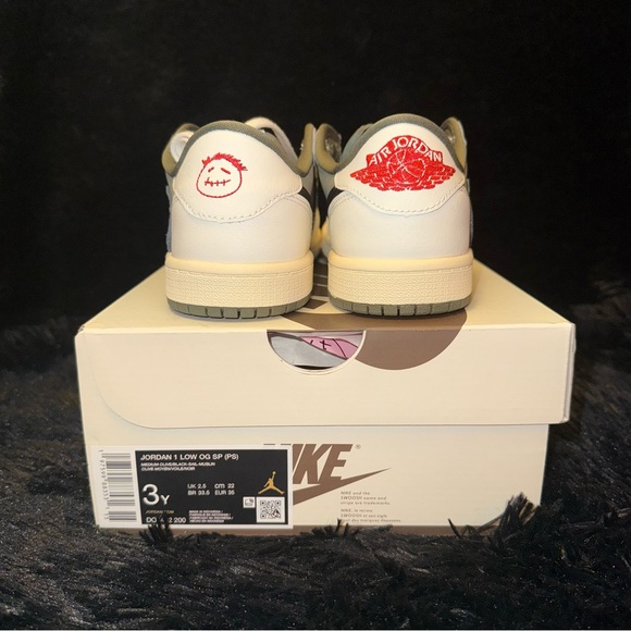 Travis Scott 3Y Nike Air Jordan 1 Low Olive Sneakers - Picture 2 of 8